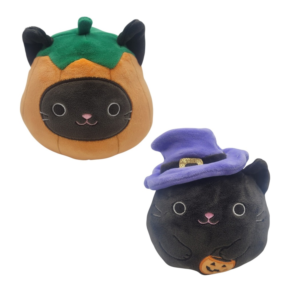 Squishmallows Flip-A-Mallows 5 Inch Halloween Black Cat Pumpkin Witch Plush 5"